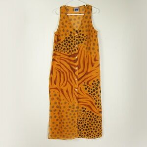 Vintage Aquasuit by La Perla Animal Print Sleeveless Cover Maxi Dress